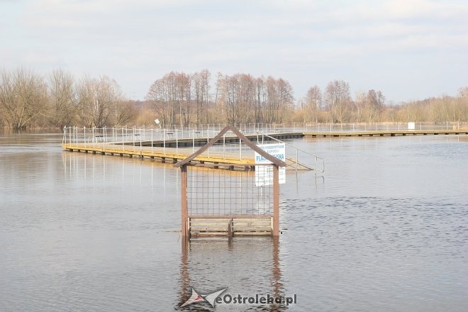 Poziom wody w Narwi na wysokości plaży miejskiej w Ostrołęce [08.03.2017] - zdjęcie #18 - eOstroleka.pl