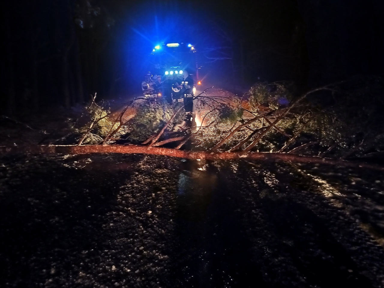 Strażacy w akcji po ataku zimy w Ostrołęce i powiecie ostrołęckim [05.01.2024] - zdjęcie #13 - eOstroleka.pl