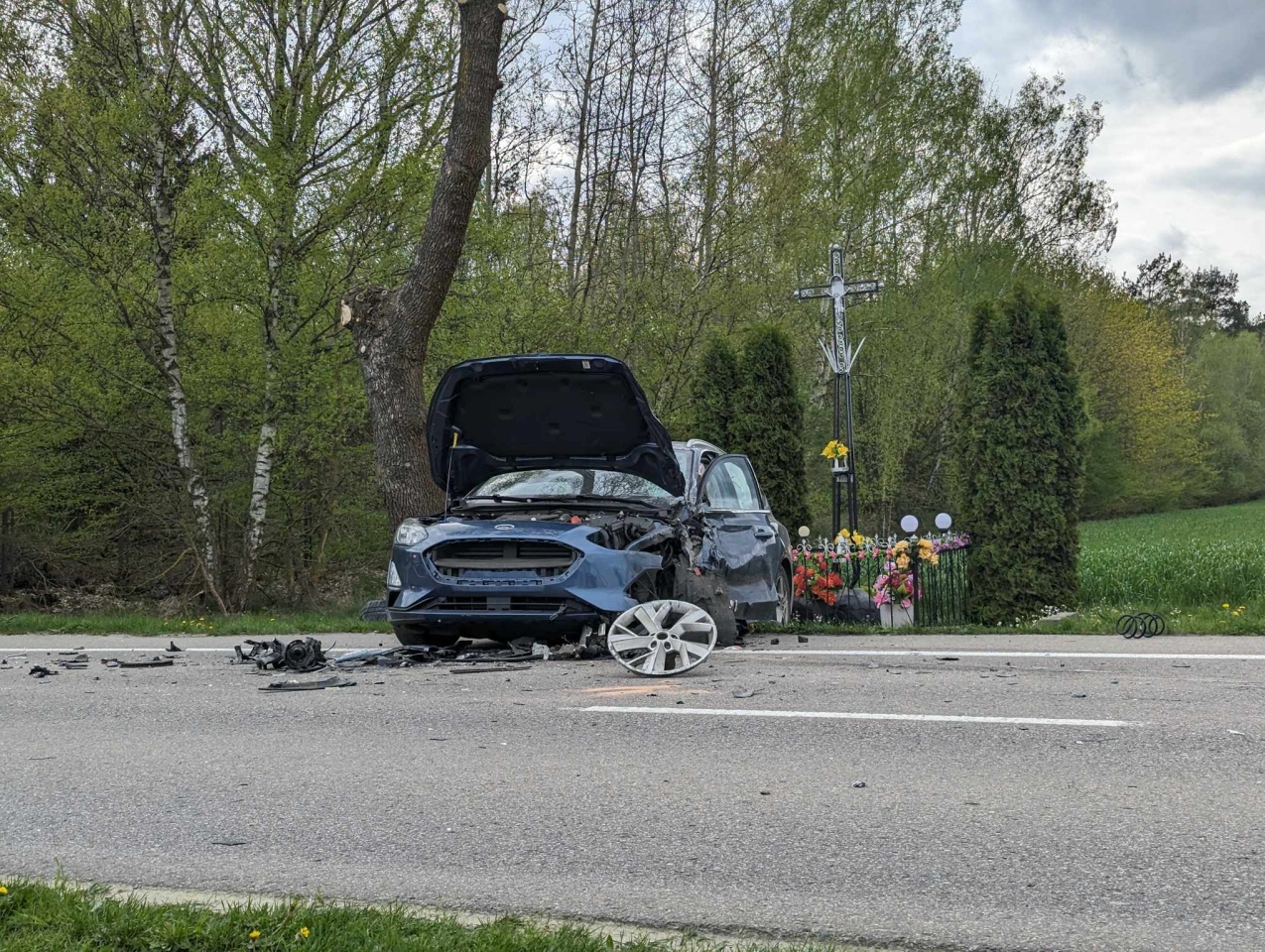 Wypadek w Żabinie [12.04.2024] - zdjęcie #11 - eOstroleka.pl