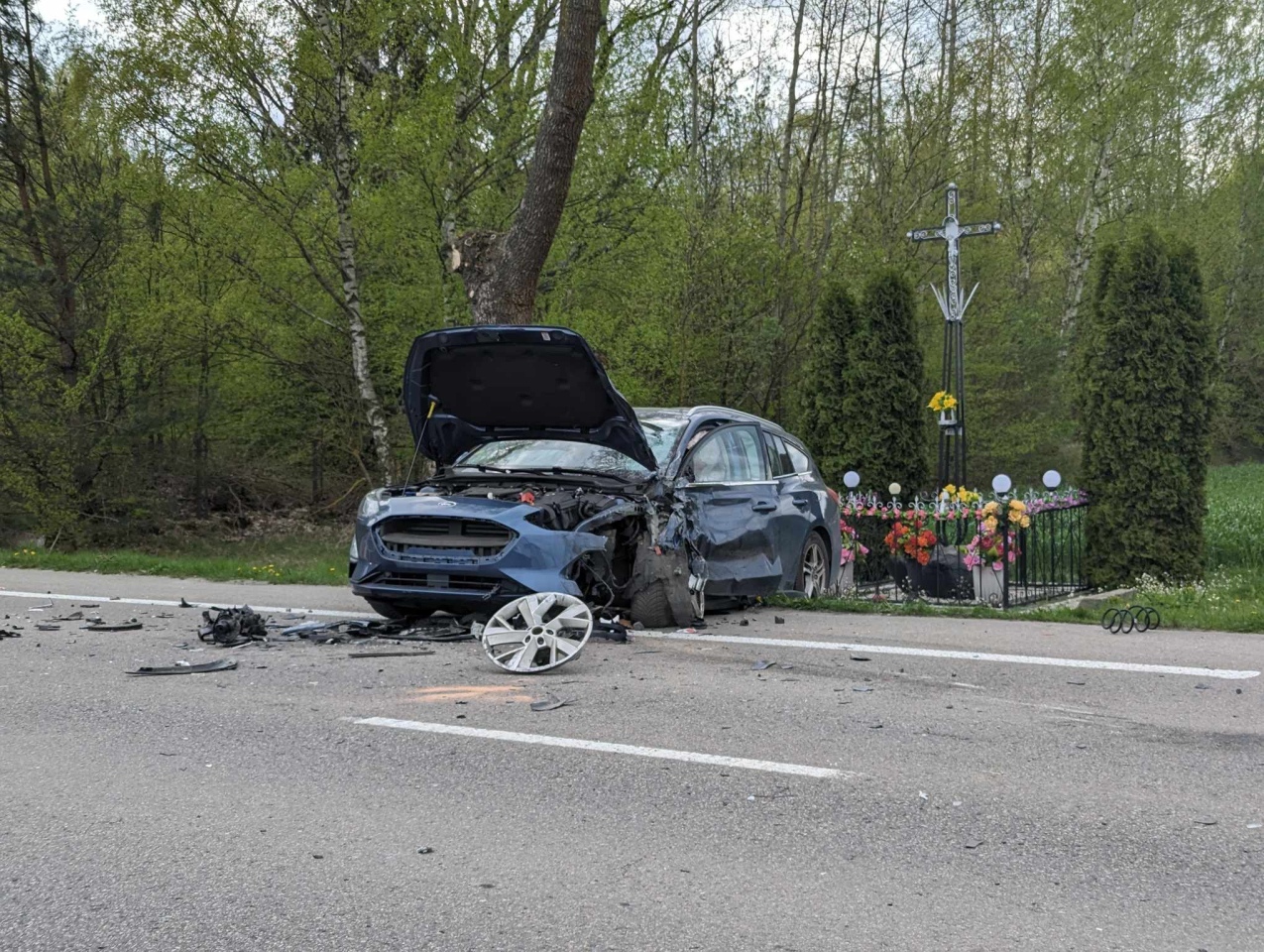 Wypadek w Żabinie [12.04.2024] - zdjęcie #12 - eOstroleka.pl