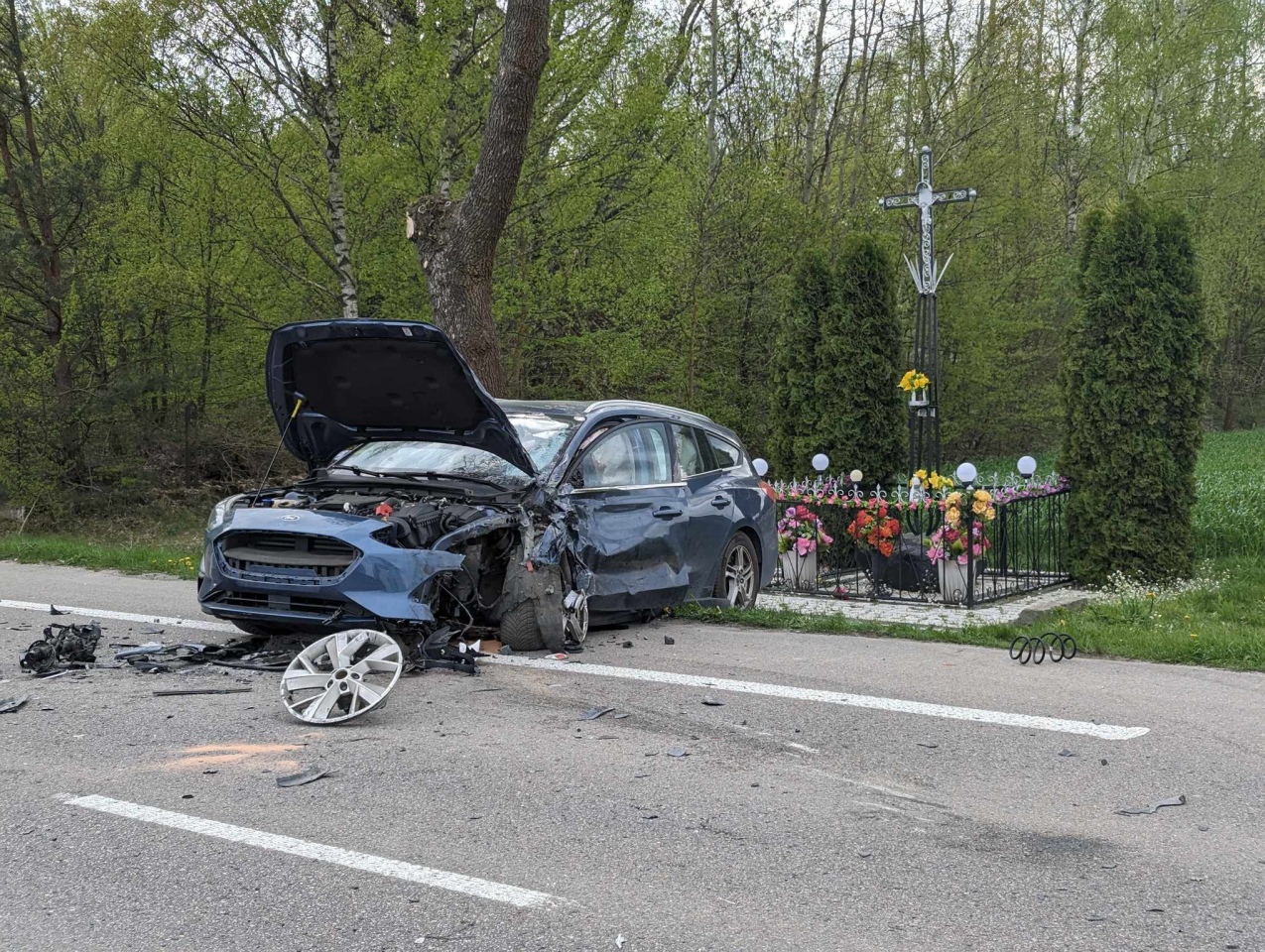 Wypadek w Żabinie [12.04.2024] - zdjęcie #17 - eOstroleka.pl