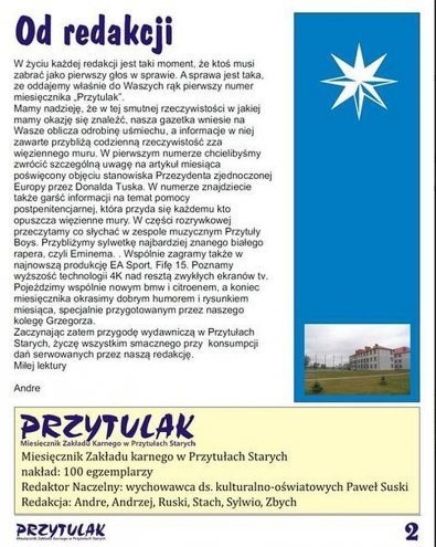 Więźniowie z Zakładu Karnego w Przytułach mają własną gazetę [30.10.2014] - zdjęcie #3 - eOstroleka.pl