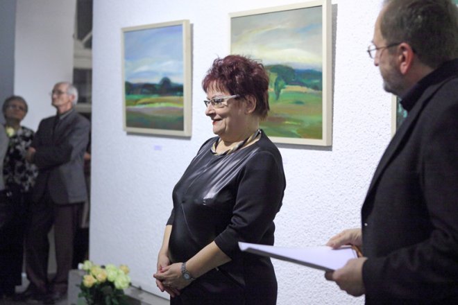 Wernisaż wystawy VIII Kurpiowskiego Pleneru Malarsko-Literackiego [12.12.2014] - zdjęcie #3 - eOstroleka.pl