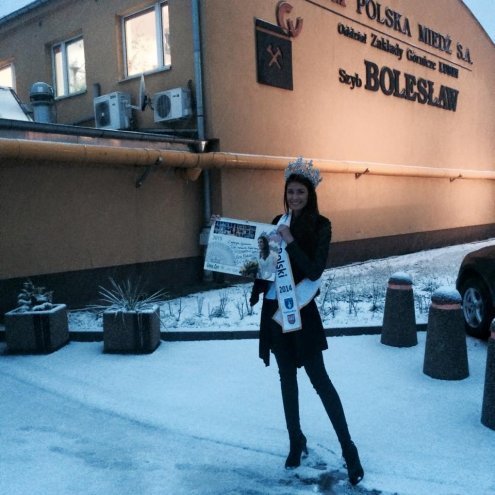 Miss Polski, Ewa Mielnicka z wizytą u górników [28.01.2015] - zdjęcie #7 - eOstroleka.pl