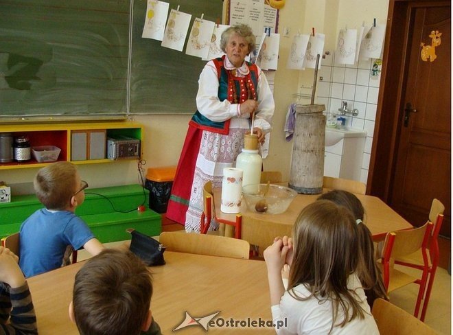 Uczniowie „szóstki” wiedzą jak powstaje i smakuje tradycyjne kurpiowskie masło [05.05.2015] - zdjęcie #28 - eOstroleka.pl