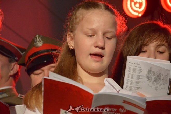 Śpiewanie pieśni patriotycznych w Ostrołęce [11.11.2015] - zdjęcie #19 - eOstroleka.pl