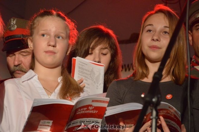 Śpiewanie pieśni patriotycznych w Ostrołęce [11.11.2015] - zdjęcie #38 - eOstroleka.pl