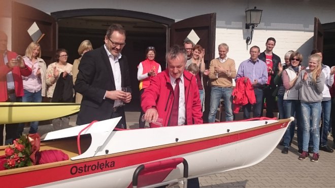 Prezydent Kotowski ojcem chrzestnym niemieckiej łodzi [08.04.2016] - zdjęcie #7 - eOstroleka.pl