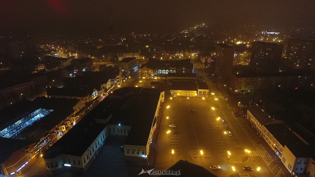 Ostrołęka z lotu ptaka nocą [25.11.2016] - zdjęcie #4 - eOstroleka.pl