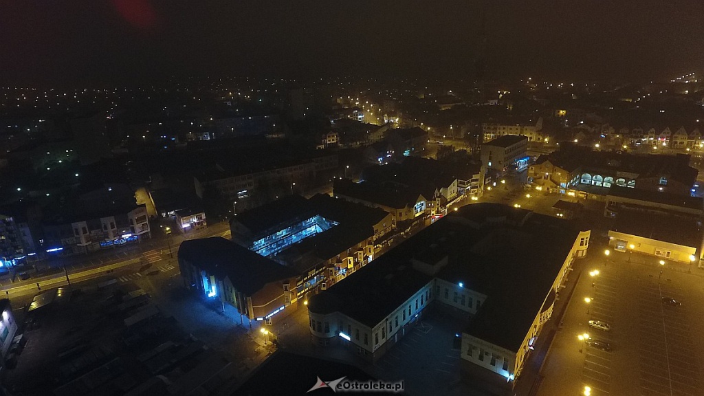 Ostrołęka z lotu ptaka nocą [25.11.2016] - zdjęcie #6 - eOstroleka.pl