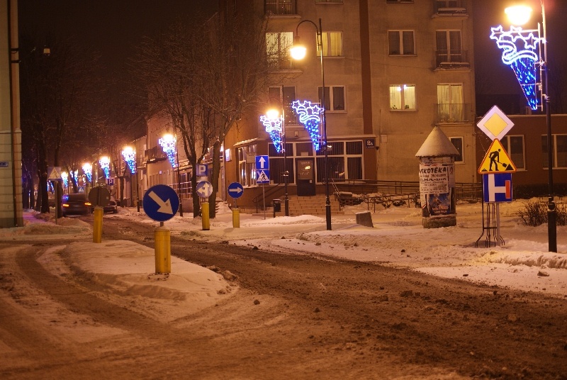 Ostrołęka nocą (21.12.09) - zdjęcie #4 - eOstroleka.pl