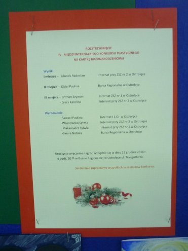 Młodzież z internatu ZSZ nr 2 w Ostrołęce autorami najpiękniejszych kartek świątecznych [ZDJĘCIA] - zdjęcie #4 - eOstroleka.pl