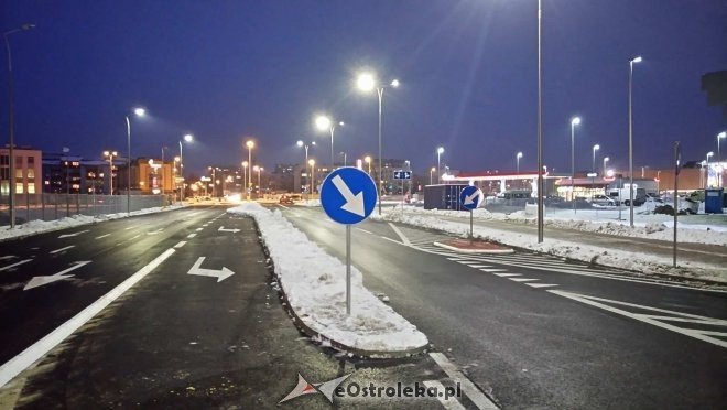 Ulica Goworowska w rejonie Galerii Bursztynowej po przebudowie [23.01.2018] - zdjęcie #3 - eOstroleka.pl
