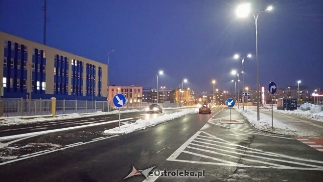 Ulica Goworowska w rejonie Galerii Bursztynowej po przebudowie [23.01.2018] - zdjęcie #5 - eOstroleka.pl