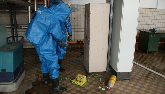 Ostrołęka: Rozszczelniony rurociąg z amoniakiem w zakładach mięsnych [04.04.2018] - zdjęcie #4 - eOstroleka.pl