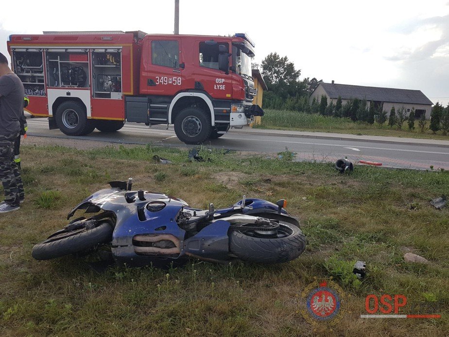 Zalas: Wypadek z udziałem motocyklisty [17.06.2018] - zdjęcie #1 - eOstroleka.pl