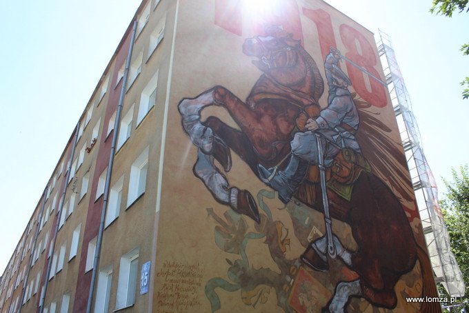 Łomża w patriotycznych muralach z okazji święta niepodległości [06.07.2018] - zdjęcie #3 - eOstroleka.pl