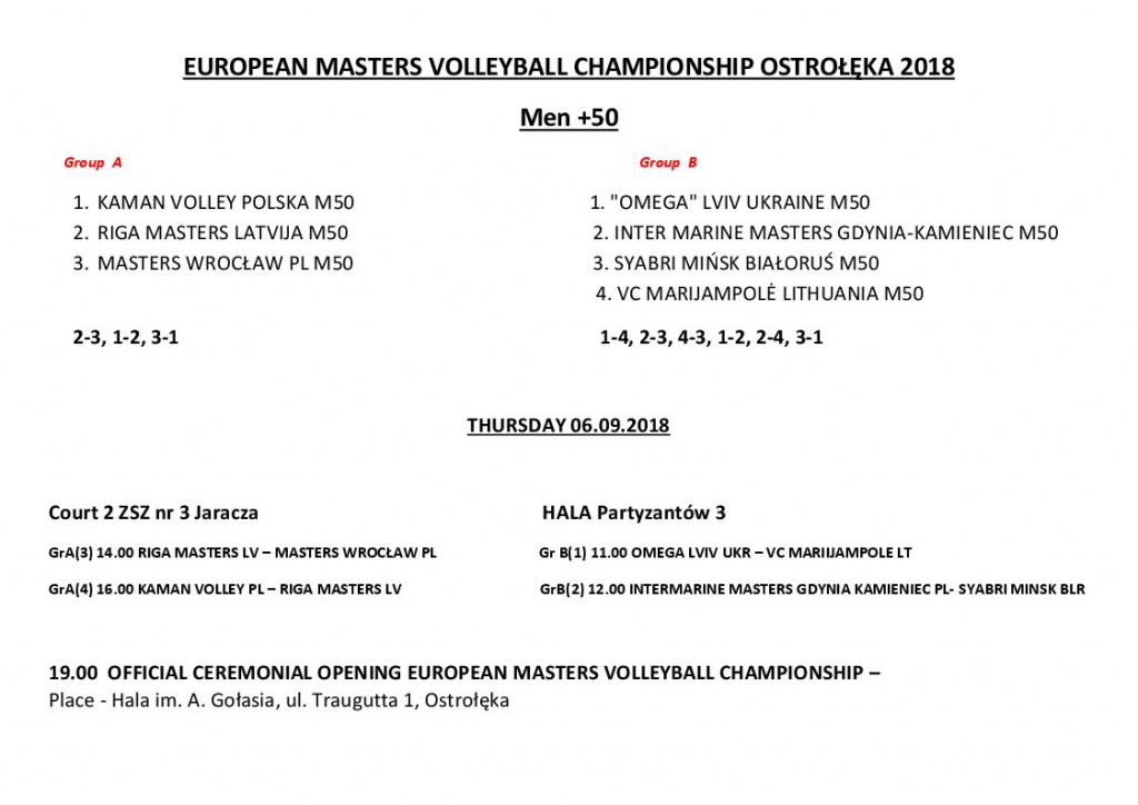 Terminarz Kaman Cup Eurovolley Masters Ostrołęka 2018  - zdjęcie #5 - eOstroleka.pl