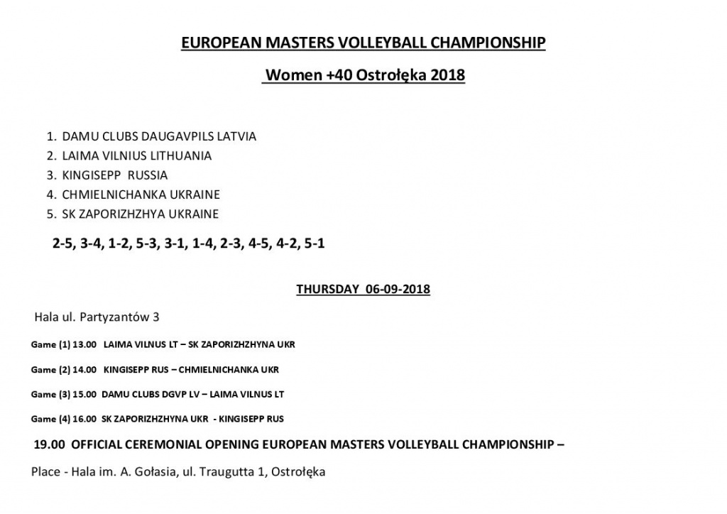 Terminarz Kaman Cup Eurovolley Masters Ostrołęka 2018  - zdjęcie #11 - eOstroleka.pl