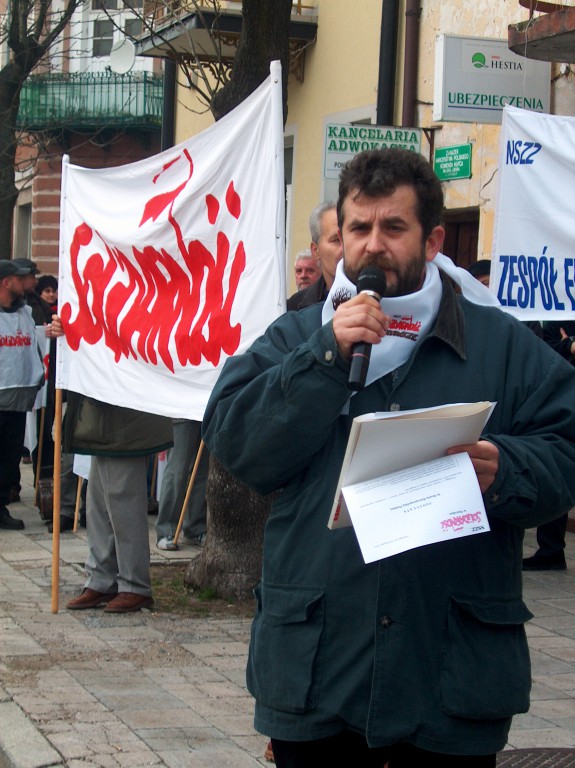 Protest Solidarności przeciwko rządom SLD - listopad 2003 - zdjęcie #11 - eOstroleka.pl