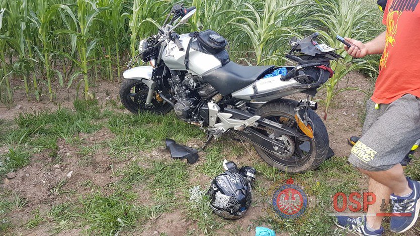 Wypadek motocyklisty w Lipnikach [07.07.2019] - zdjęcie #1 - eOstroleka.pl