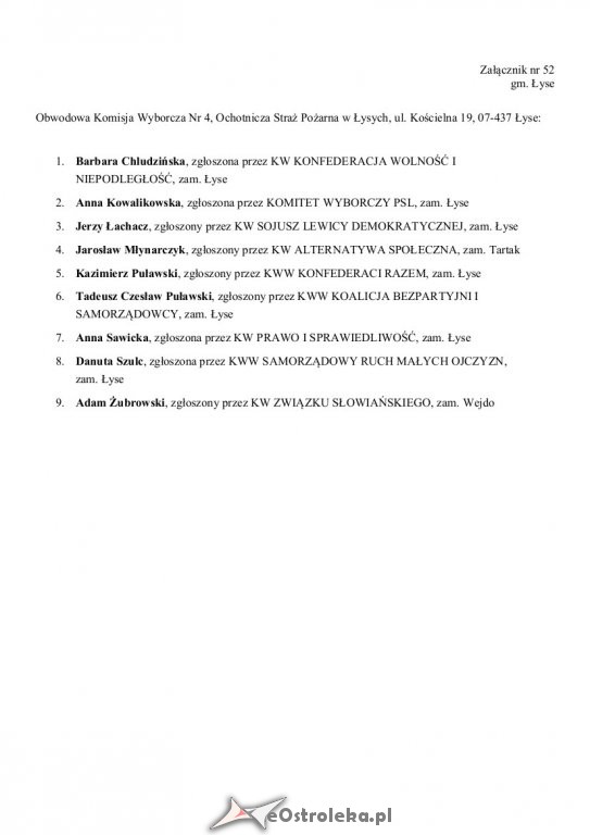 Wybory Parlamentarne 2019: Skład obwodowych komisji wyborczych w gminie Łyse [23.09.2019] - zdjęcie #5 - eOstroleka.pl