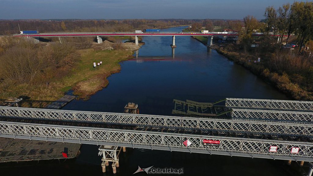 Rozbiórka mostu tymczasowego w Ostrołęce [07.11.2019] - zdjęcie #1 - eOstroleka.pl