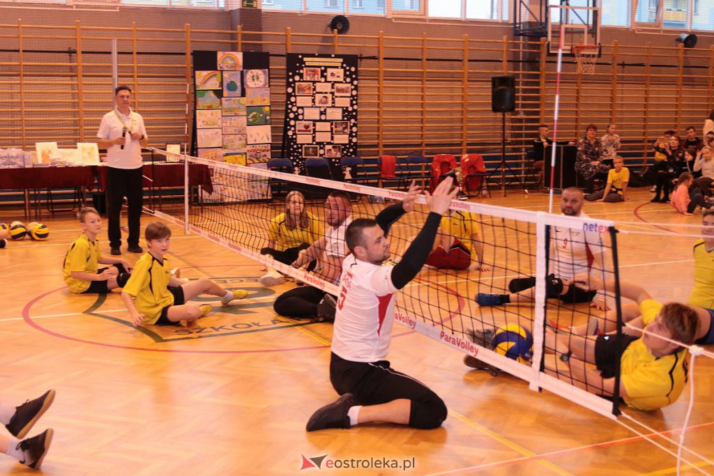 Mecz z reprezentacją Polski w siatkówce na siedząco na finał Dni Integracji w SP nr 10 [27.11.2019] - zdjęcie #4 - eOstroleka.pl