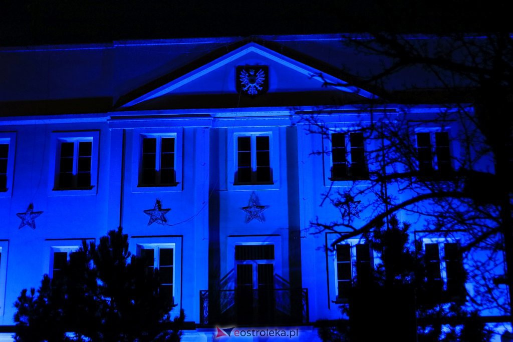 Ostrołęcki ratusz w niebieskiej poświacie [ZDJĘCIA] - zdjęcie #14 - eOstroleka.pl