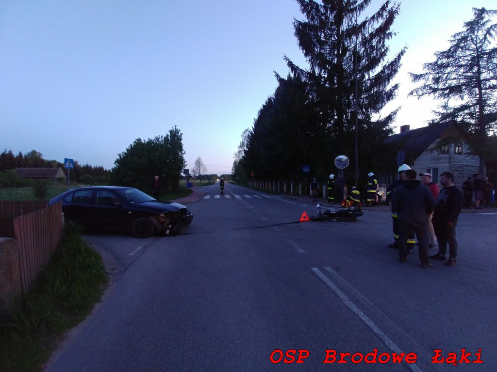 Zderzenie osobówki z motocyklem pod Baranowem [24.05.2020] - zdjęcie #8 - eOstroleka.pl