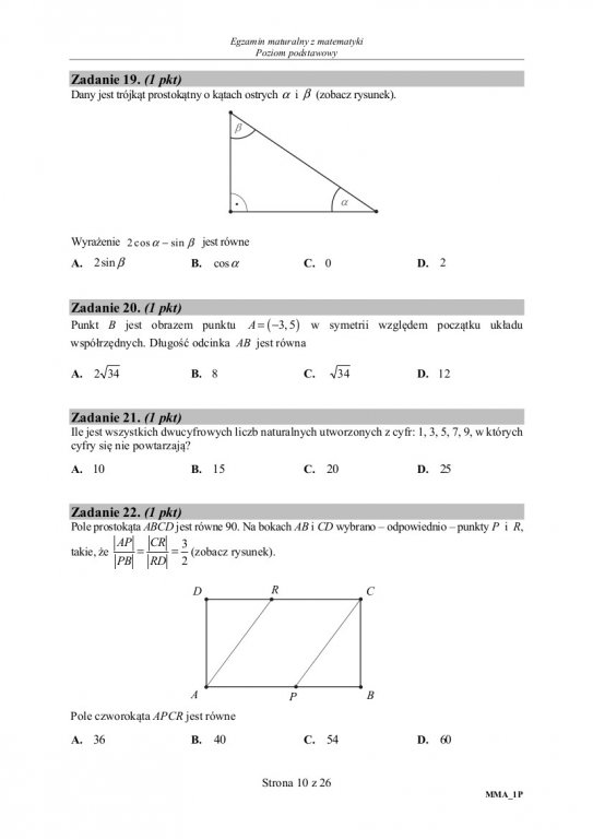 Matura 2020: Matematyka  - formuła stara [09.06.2020] - zdjęcie #16 - eOstroleka.pl
