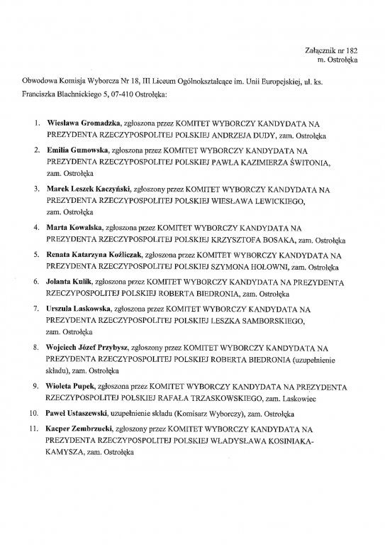 Obwodowe komisje wyborcze: Miasto Ostrołęka - 28.06.2020 - zdjęcie #18 - eOstroleka.pl