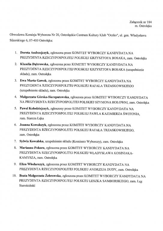 Obwodowe komisje wyborcze: Miasto Ostrołęka - 28.06.2020 - zdjęcie #20 - eOstroleka.pl