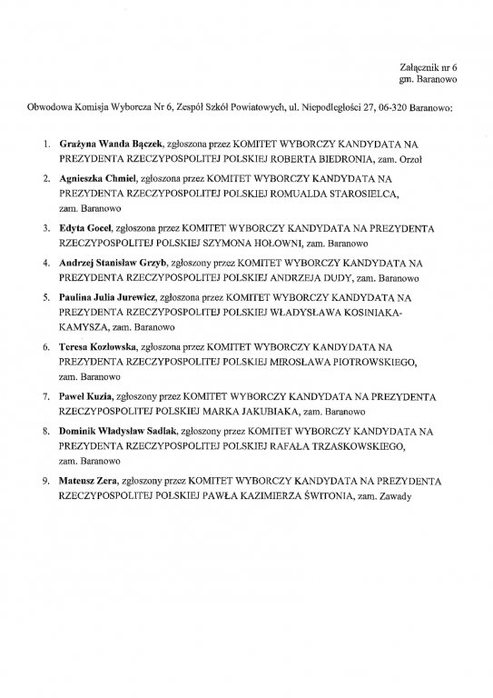 Obwodowe komisje wyborcze: gmina Baranowo - 28.06.2020 - zdjęcie #6 - eOstroleka.pl