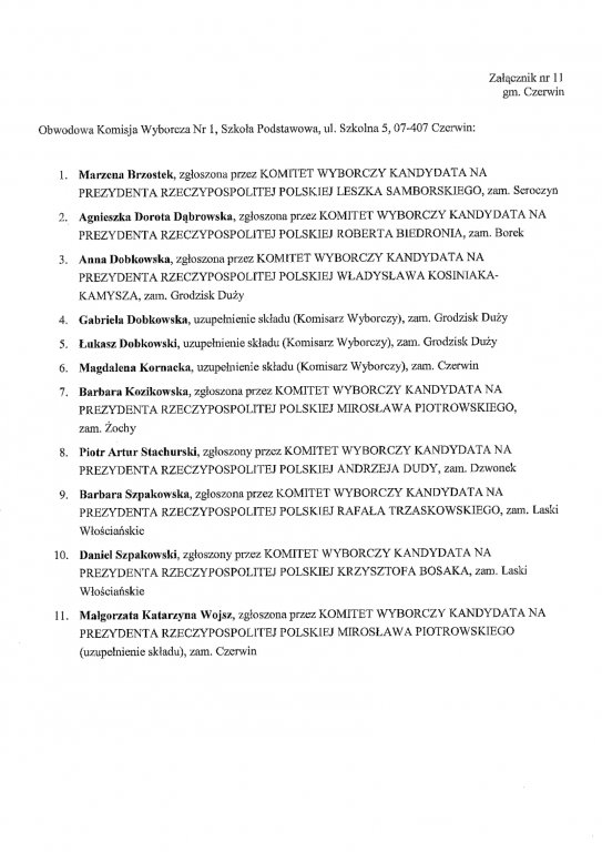 Obwodowe komisje wyborcze: gmina Czerwin - 28.06.2020 - zdjęcie #1 - eOstroleka.pl
