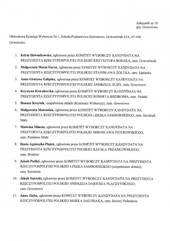 Obwodowe komisje wyborcze: gmina Goworowo - 28.06.2020 - zdjęcie #1 - eOstroleka.pl