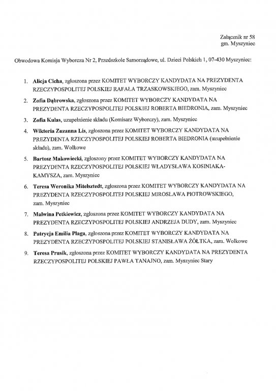 Obwodowe komisje wyborcze: gmina Myszyniec - 28.06.2020 - zdjęcie #13 - eOstroleka.pl