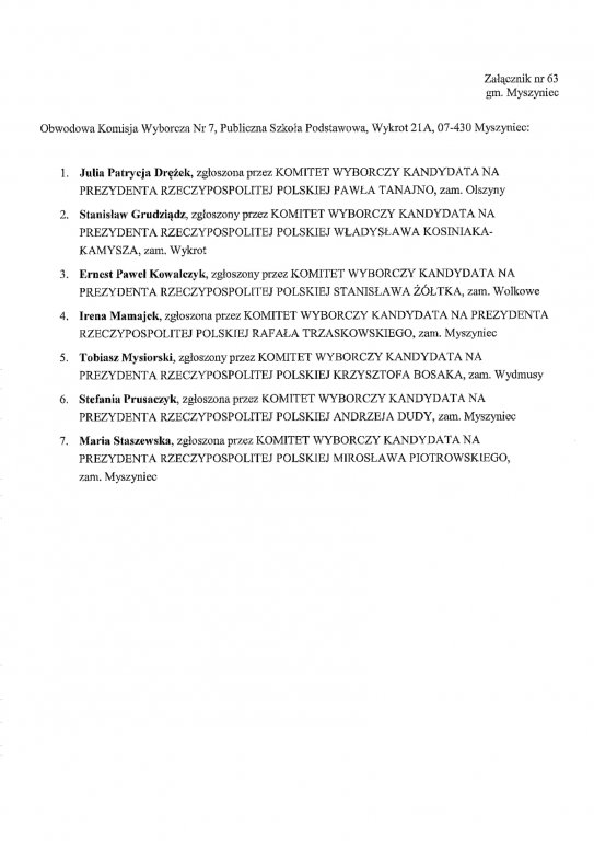 Obwodowe komisje wyborcze: gmina Myszyniec - 28.06.2020 - zdjęcie #8 - eOstroleka.pl