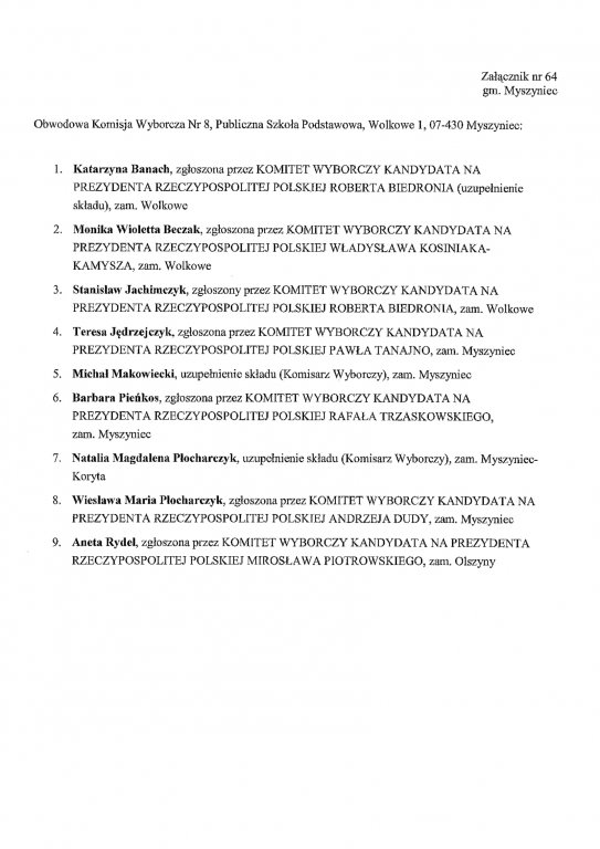 Obwodowe komisje wyborcze: gmina Myszyniec - 28.06.2020 - zdjęcie #7 - eOstroleka.pl