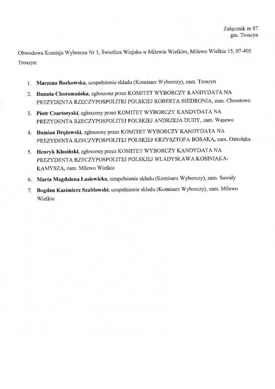 Obwodowe komisje wyborcze: gmina Troszyn - 28.06.2020 - zdjęcie #3 - eOstroleka.pl