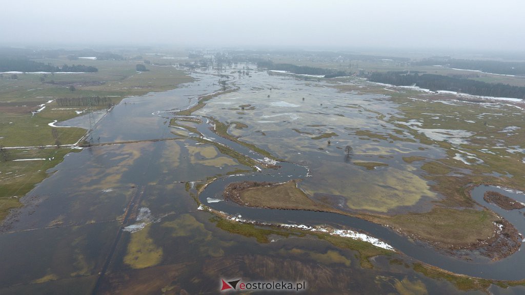 Rozlewiska rzeki Omulew w miejscowości Gleb [01.03.2021] - zdjęcie #38 - eOstroleka.pl