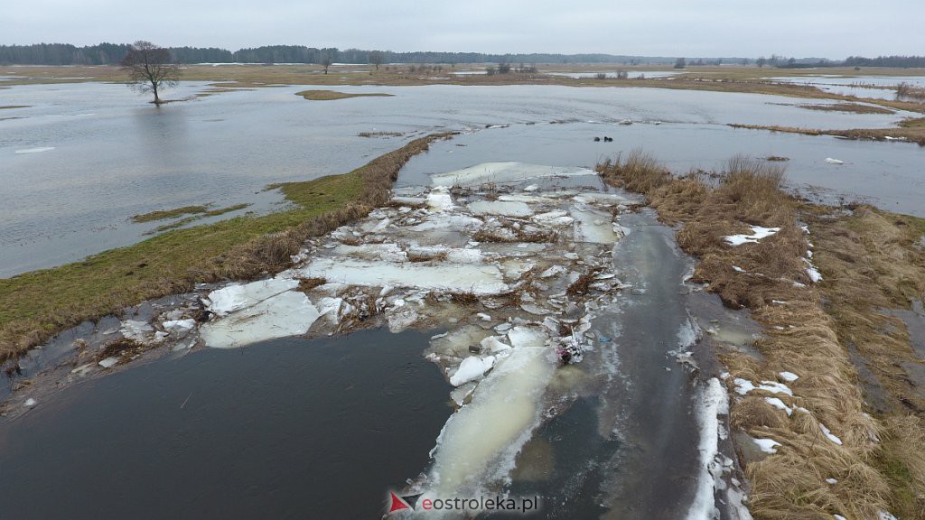 Rozlewiska rzeki Omulew w miejscowości Gleb [01.03.2021] - zdjęcie #49 - eOstroleka.pl
