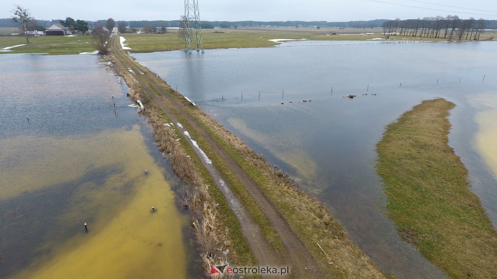 Rozlewiska rzeki Omulew w miejscowości Gleb [01.03.2021] - zdjęcie #53 - eOstroleka.pl