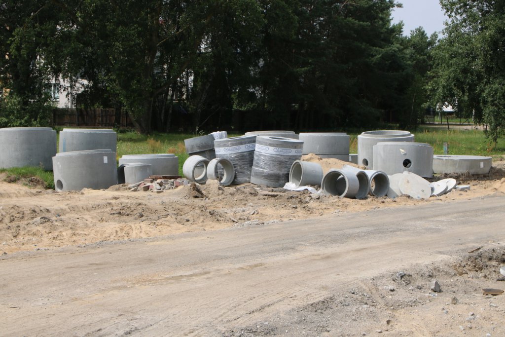 Fotoraport z budowy ronda na ulicy Goworowskiej [14.07.2021] - zdjęcie #11 - eOstroleka.pl