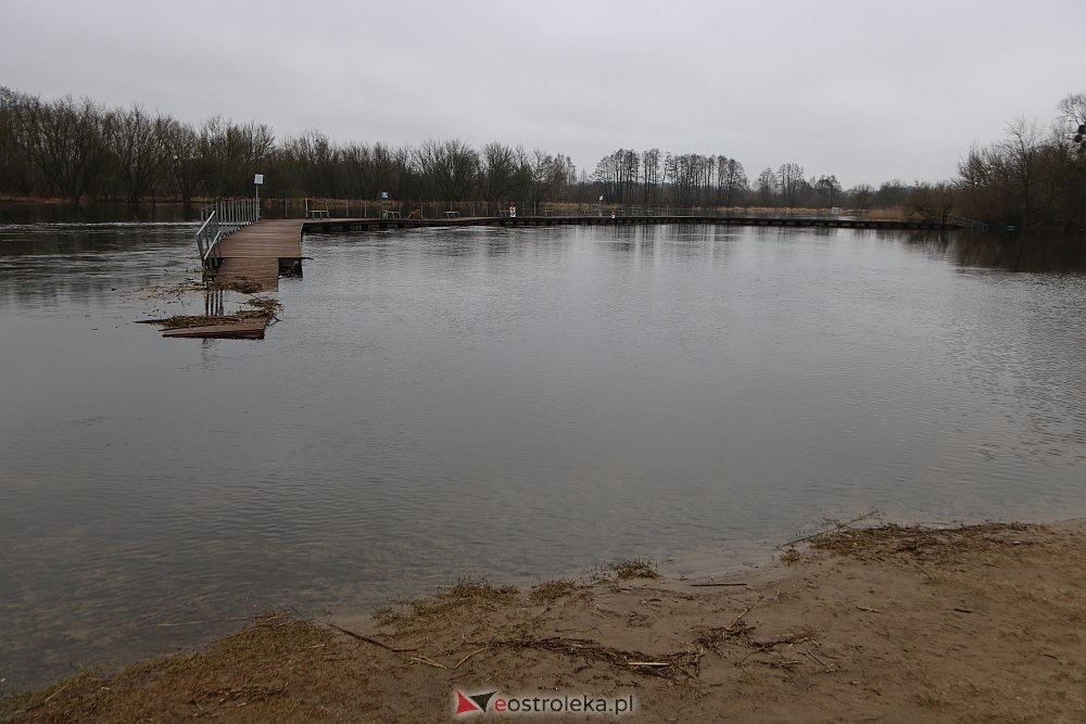 Wysoki poziom wody na Narwi w Ostrołęce [04.03.2022] - zdjęcie #15 - eOstroleka.pl