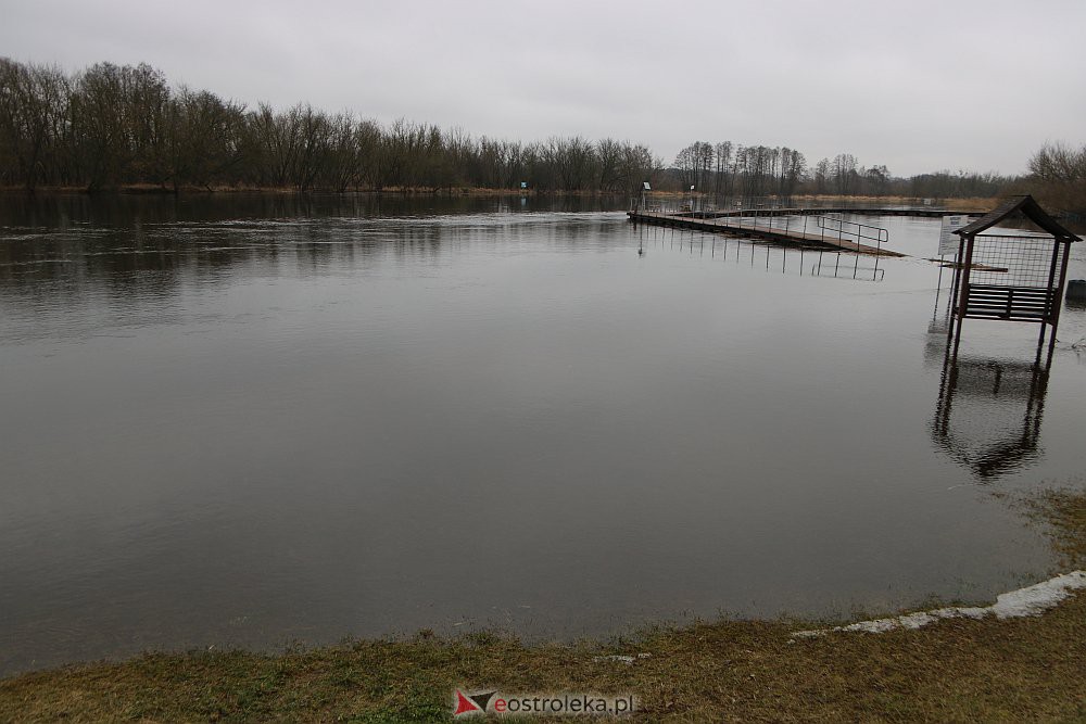 Wysoki poziom wody na Narwi w Ostrołęce [04.03.2022] - zdjęcie #10 - eOstroleka.pl