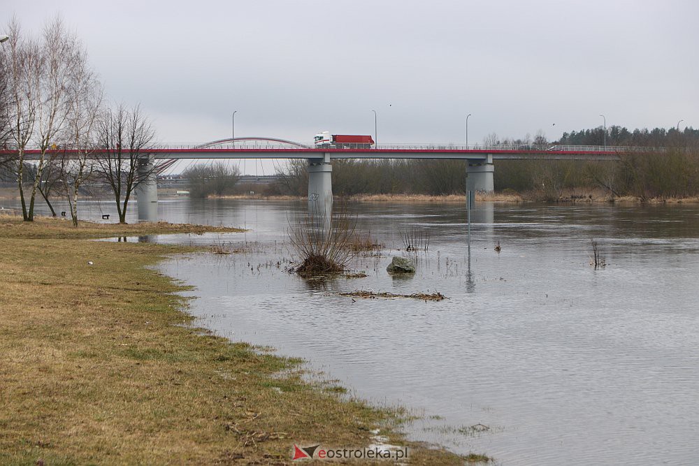 Wysoki poziom wody na Narwi w Ostrołęce [04.03.2022] - zdjęcie #5 - eOstroleka.pl
