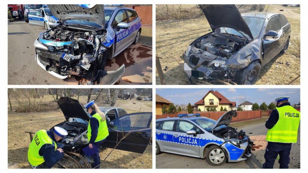 Wypadek w Komorowie. Mając ponad 2 promile alkoholu uderzył w radiowóz - zdjęcie #8 - eOstroleka.pl