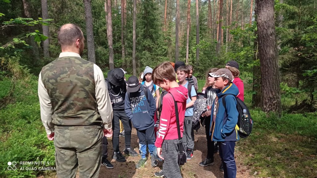 Uczniowie Szkoły Podstawowej nr 4 na lekcji przyrody w lesie - zdjęcie #7 - eOstroleka.pl