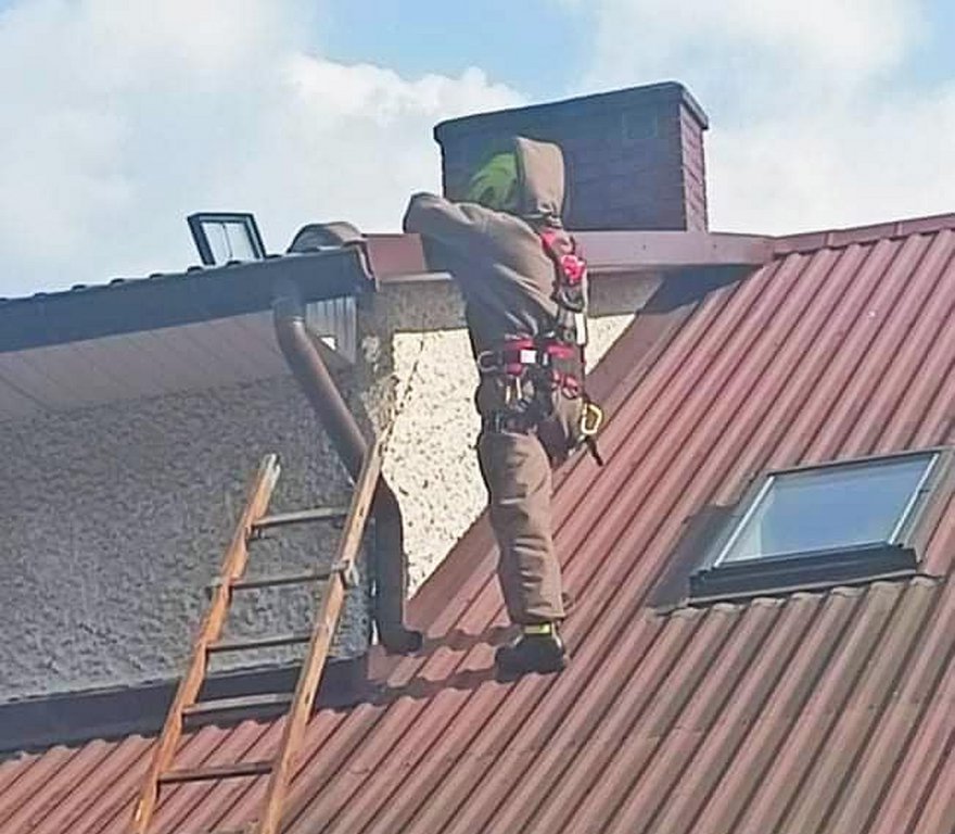 Szerszenie uwiły gniazdo pod dachem zamieszkałego domu. W akcji strażacy ochotnicy z Kadzidła [19.08.2022] - zdjęcie #1 - eOstroleka.pl